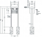 Preview: RENZ Briefkastenanlage freistehend, PRISMA, Edelstahl V4A, Kastenformat 370x110x270mm, mit Klingel - & Lichttaster und Vorbereitung Gegensprechanlage, 2-teilig, zum Einbetonieren